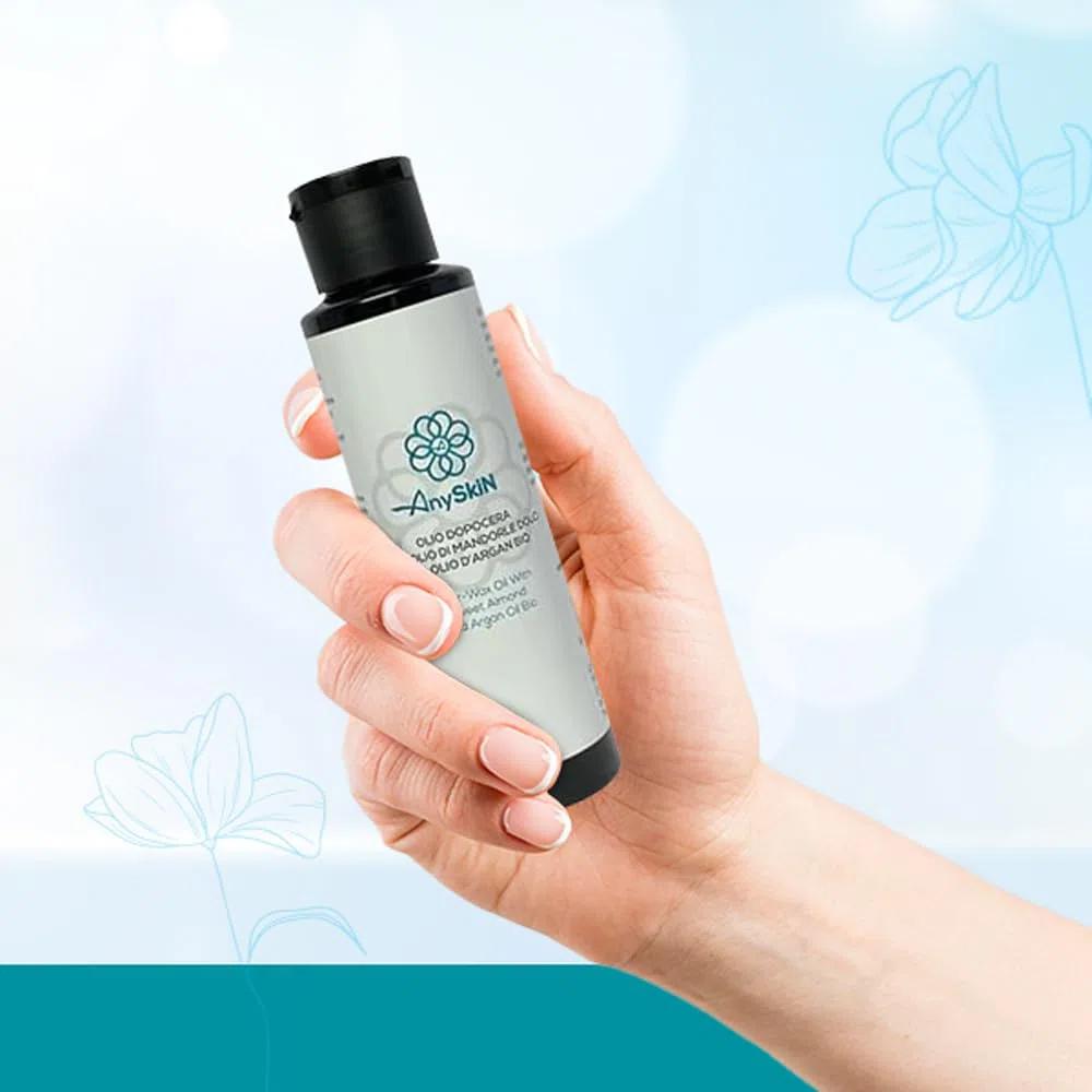 Anyskin Kit d'Épilation Professionnelle - Chauffe-Cire, 5 Roll-On Made in Italy, Huile Après-Épilation 100 ml, 100 Bandes TNT