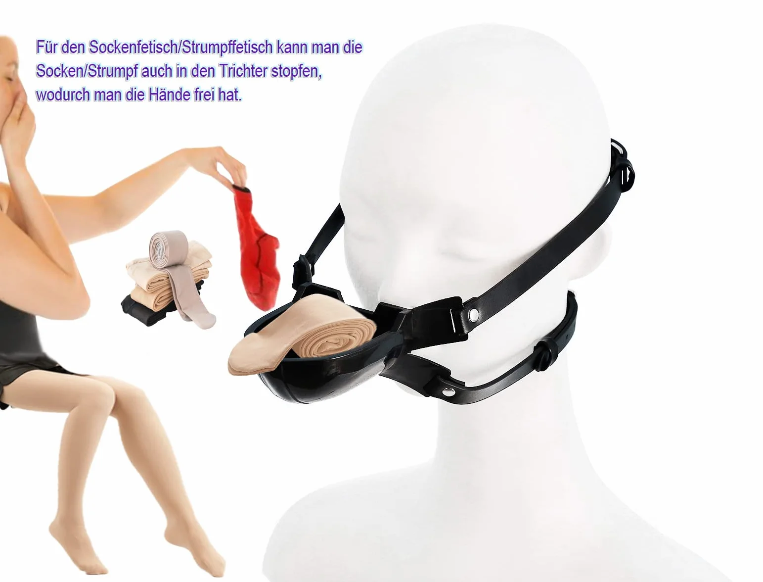 Bouche de femme gag extrême femme Noir Sling Bondage pipi entonnoir couverture sports aquatiques toilettes sexy cravate Bâillons bouche ouverte couple