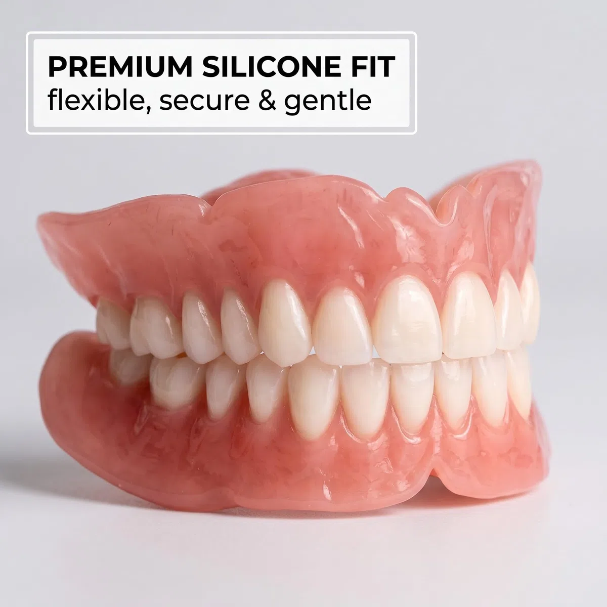 3 Set Prothese Dentaire À Clipser,Dents Amovibles À Clipser, Dentier Silicone Avec Palais, Dentier Silicone Souple, Pour Toutes Les Occasions Sociales(C)