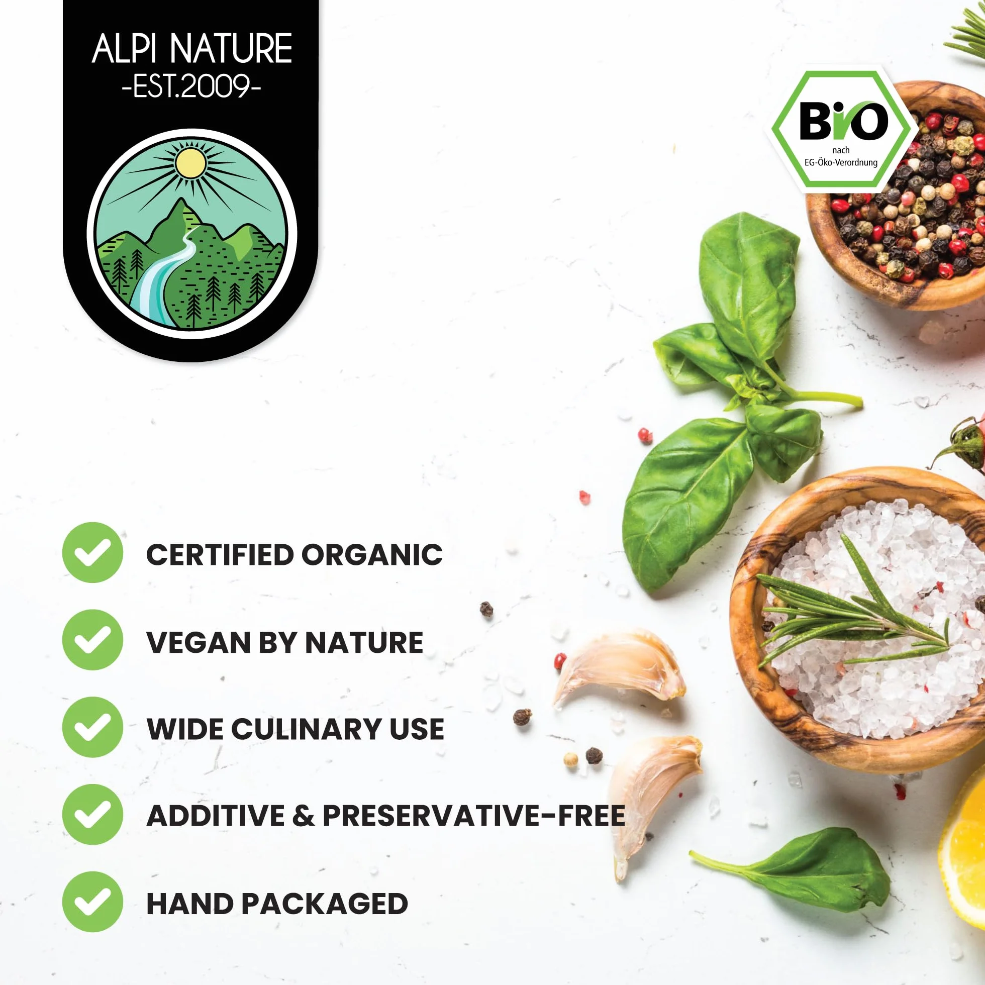 Alpi Nature Ail des Ours BIO 500g, Feuilles d'Ail des Ours Séchées et Hachées pour la Cuisine