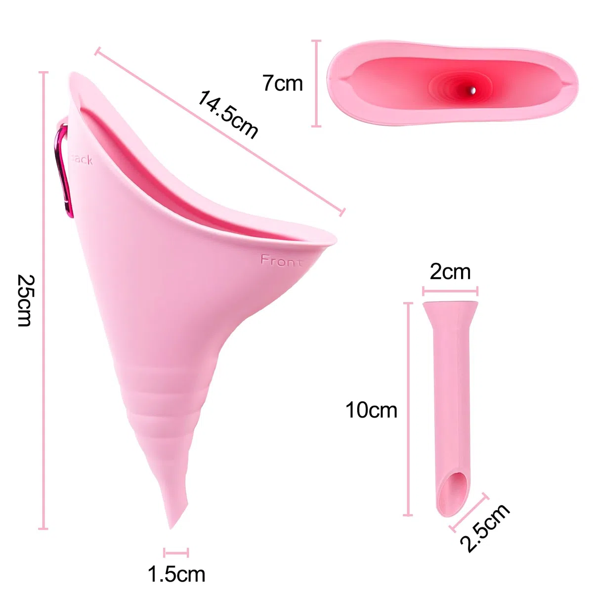 Fousenuk Pisse Debout Femme, Réutilisable Portable Urinoir Femme Silicone | Pliable Pipi Debout avec Tube d'Extension, Urinoir Féminin en Entonnoir pour Plein Air, Voyage, Randonnée, Camping