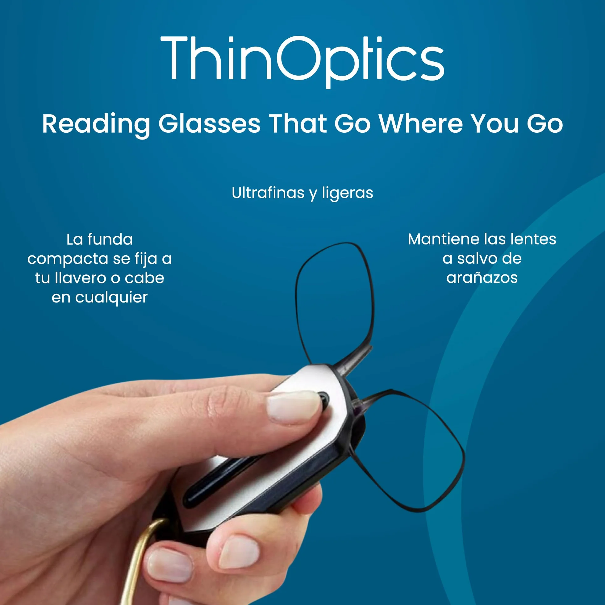 ThinOptics Lunettes De Lecture Avec Étui Porte-clés - Unisexe Homme Femme - Lunettes De Lecture Compactes, Pliables Et Légères Avec Technologie Flex-fit