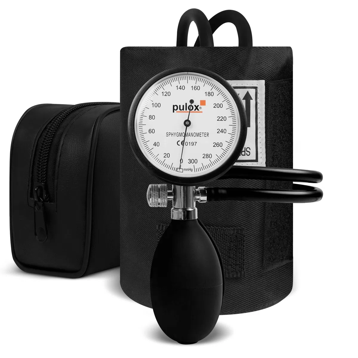 Pulox Tensiomètre Manuel - Sphygmomanomètre Anéroïde pour la mesure de la pression artérielle au niveau du bras | Sphygmomanomètre anéroïde pour mesure manuelle de la pression artérielle sur le haut du bras avec sac