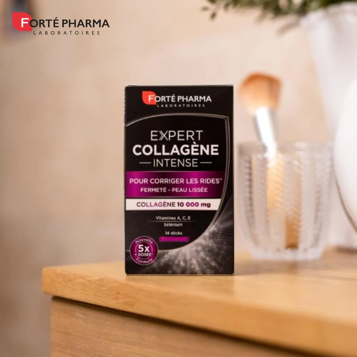 Forté Pharma - Expert Collagène Intense | Complément Alimentaire à base de Collagène - Rides et Fermeté de la Peau | Lot de 2x 14 sticks
