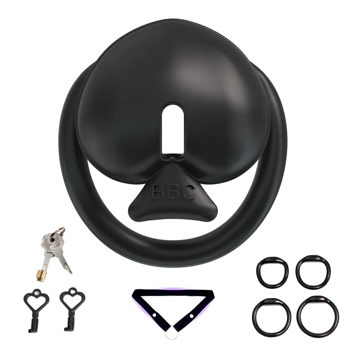 Chastity Cage Man Sex Toys Cage de Chasteté pour Pénis avec Ceinture et 4 Anneaux Cages Chastetée Légère en Résine avec Serrure Métallique et 2 Locks en Plastique pour Bondage le Pénis (Black,Belt)