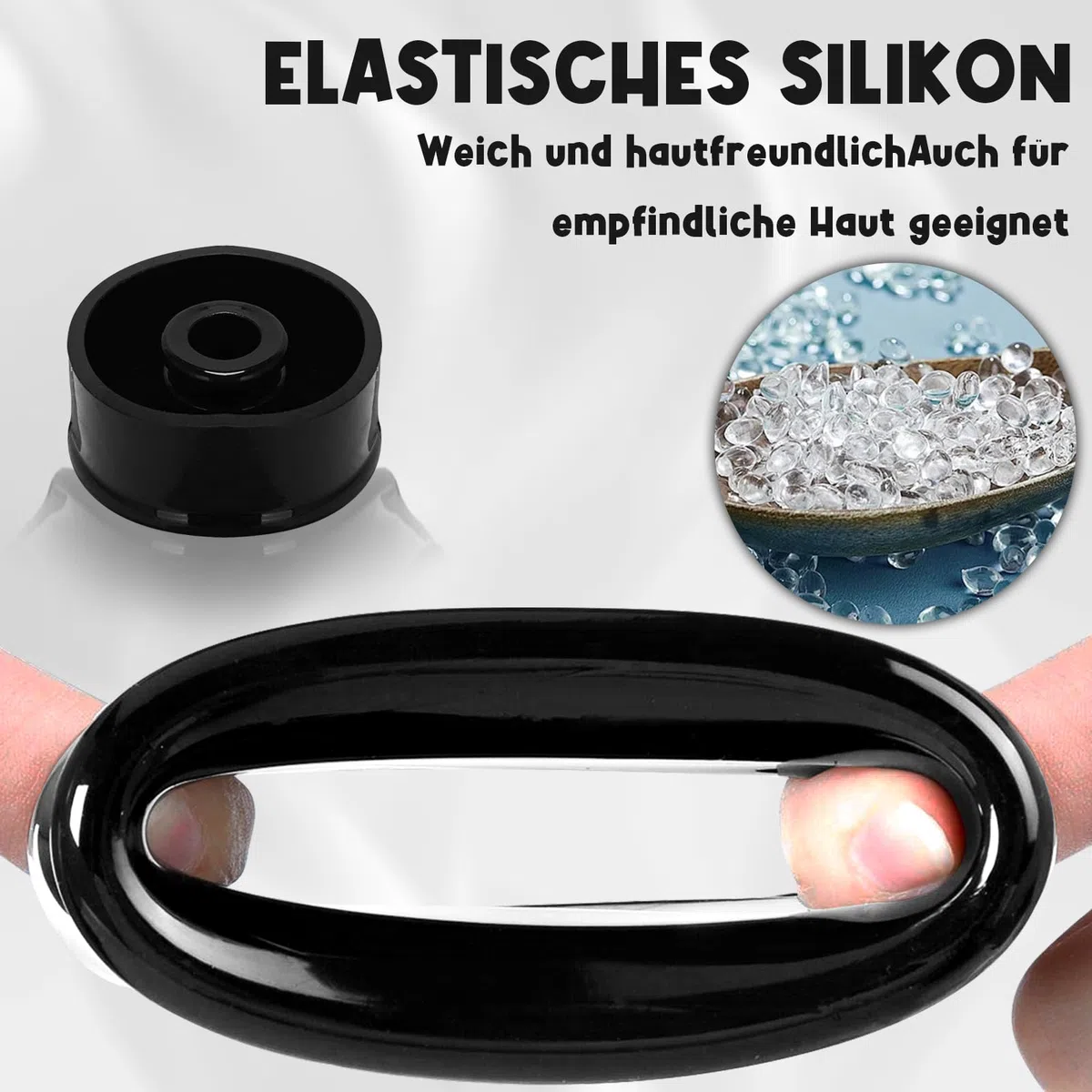 Kit de pompe d'agrandissement en silicone Manchons de rechange universels en silicone pour pompes à vide électriques doux spécialement conçus pour des ouvertures de pompe de 6,5 à 7,2 cm noir lot de 3