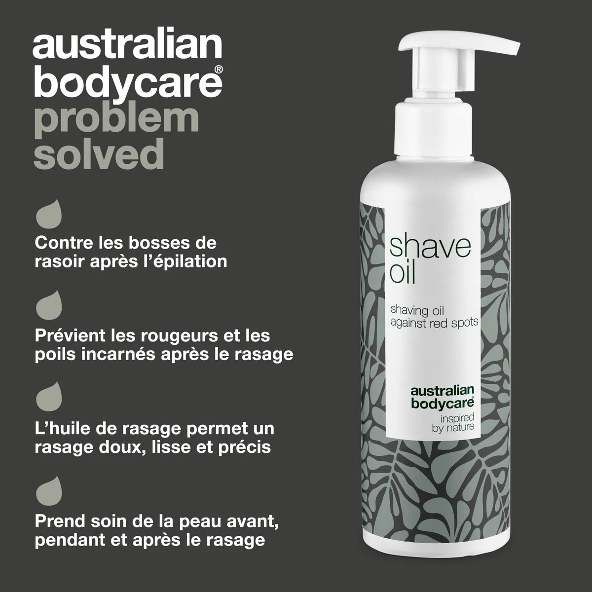 Huile de rasage pour tout le corps (250 ml) - Huile de rasage contre l'irritation, les rougeurs et les boutons de rasage - Résultat : peau lisse, douce, avec moins d'irritation et de rougeurs