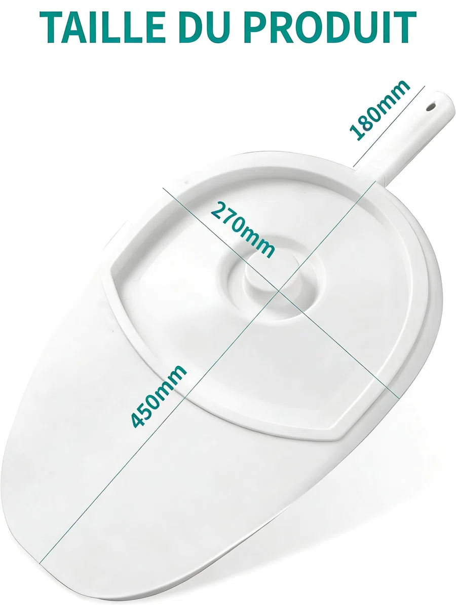 Bassin de lit plastique pour adultes, personnes âgées et hôpitaux - Pot de toilette portable avec couvercle et poignée anti-odeur
