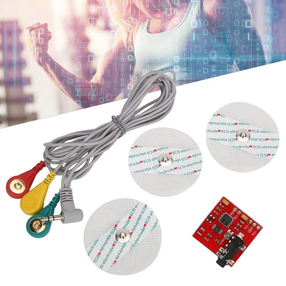 EMG Capteur Musculaire, Capteur Électromyographique, Système D’Analyse Du Signal Musculaire Avec Ligne de Connexion Emg + Ventouses de Test, pour La Mesure Et Le Suivi de L’Activité Musculaire