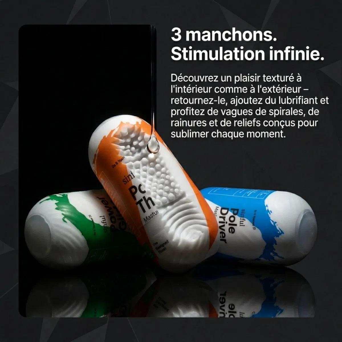 Sinful 3er Pack Oeuf Masturbateur pour Homme - Sex Toýs Homme Egg - 3 Piéces Masturbateurs Oeuf Sex Toy - Oeuf de Masturbation Homme - Masturbateurs Cup et Accessoires