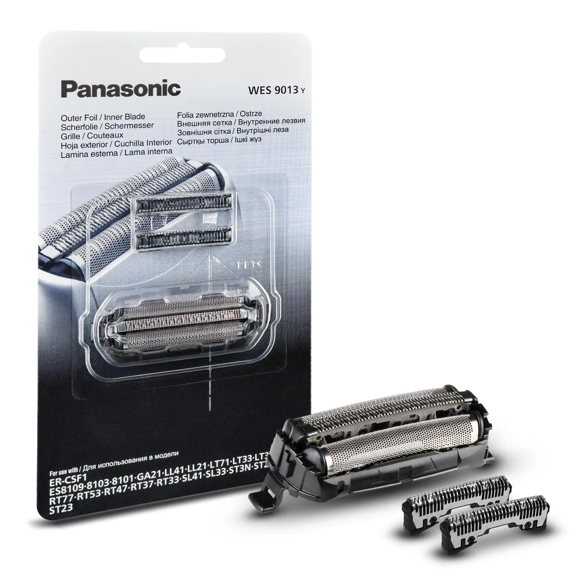 Panasonic WES9013Y1361 Lames de Rechange pour Rasoirs Electriques ES-LL41, ES-LL21, ES-GA21, ES-LT71, ES-LT31, ES-RT87, ES-RT67 & ES-RT47, Lot Mixte, Système à 3Lames, Acier Inoxydable Japonais Avancé