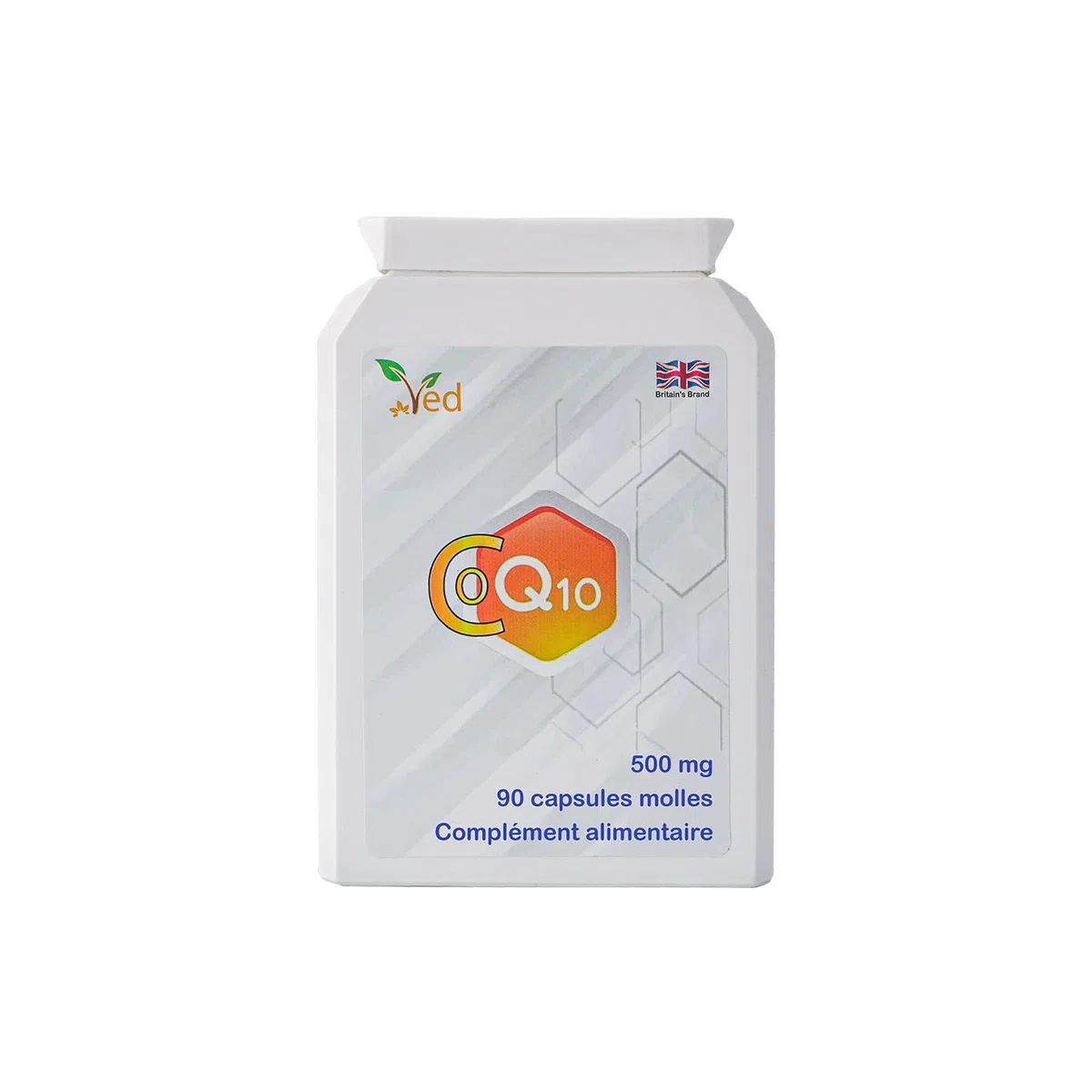 VED CoQ10 500 mg | Coenzyme Q10 | Force maximale | Coenzyme d'ubiquinone naturellement fermentée | Formule naturelle supérieure | 500 mg 90 gélules.