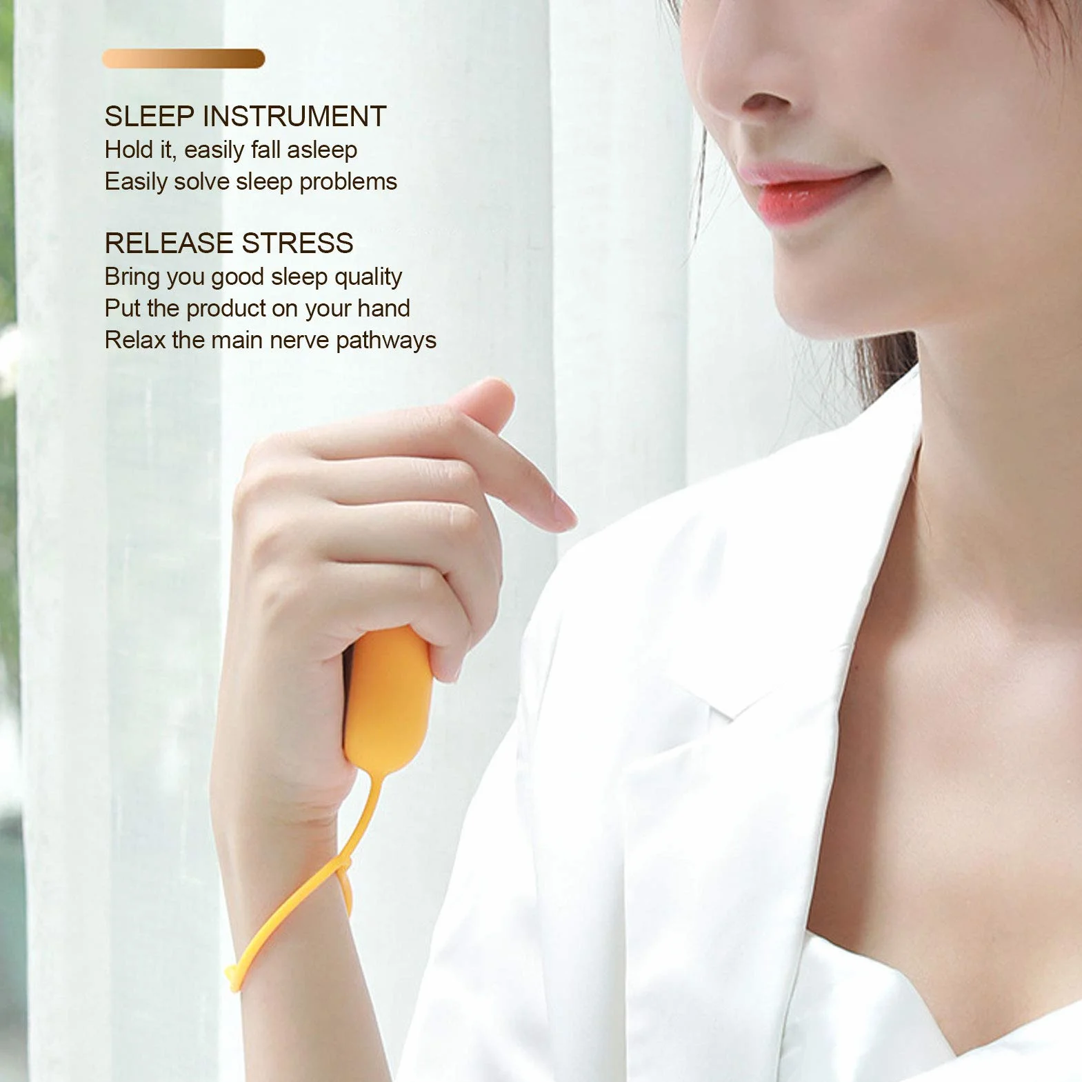 Aide au Sommeil Adulte Appareil, USB Charge Appareil pour Dormir Adulte Aide au Sommeil Adultes Appareils à Pile, Durée 20 Heures, Aides Au Sommeil à Micro Courant Pour L'insomnie L'anxiété (Jaune)
