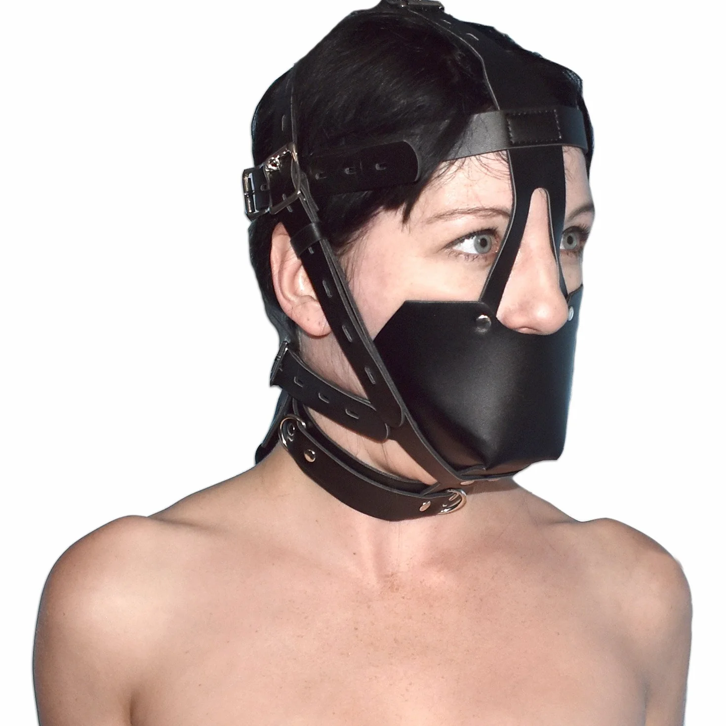 Muselière BDSM Baillon verrouillable – Harnais Gag