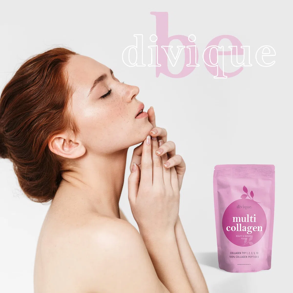 Divique poudre de collagène [500g] - premium multicollagène de type 1, 2, 3, 5, 10-100% peptides - 10 000 mg de collagène par jour - insipide, soluble, sans additifs