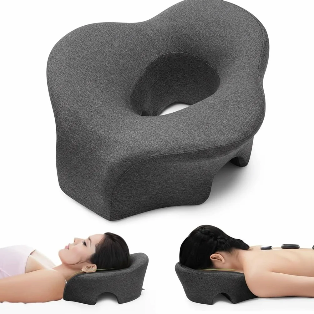 Coussin Massage Visage en Mousse à Mémoire,Oreiller de Massage Facial avec Trou Respirant,Ergonomique Coussin Visage pour Spa Salon Beauté,Écoles et Bureaux