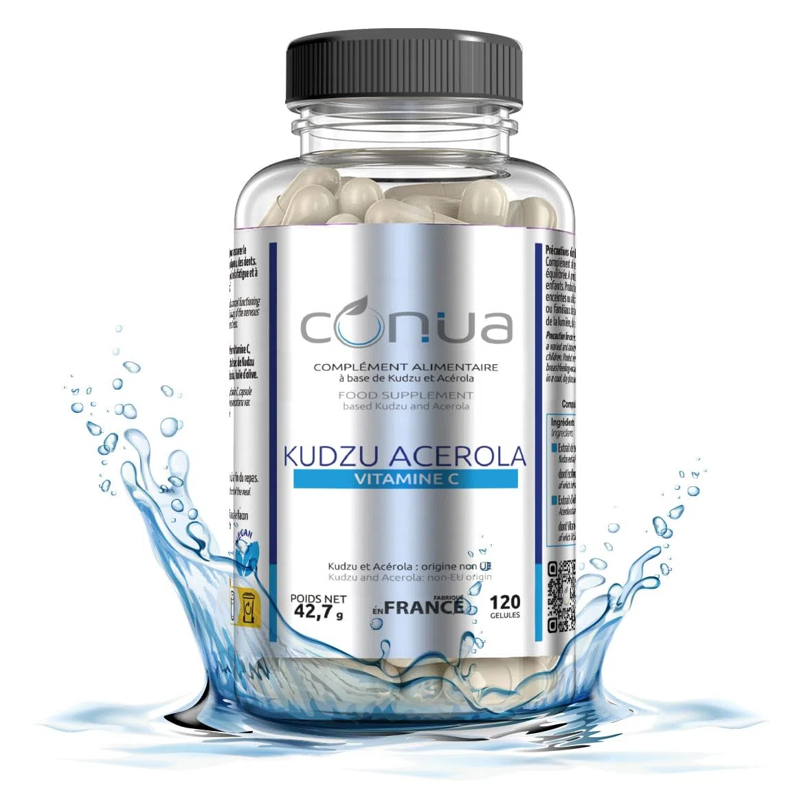 Kudzu 120 capsules, Acerola Stress Alcohol Tobacco antimicrobial antioxidant depression by Conua