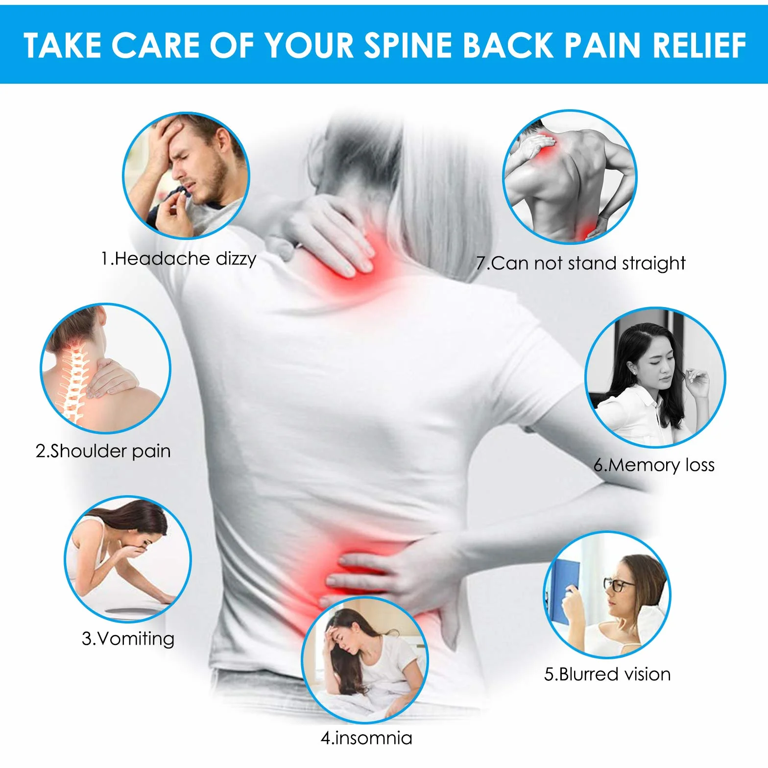 Masseurs pour le Dos, Magic Stretcher Fitness Équipement de Stretch Soutien dos 4 niveaux réglables 10 magnétique,Etirement Lombaire,pour Hernie Discale, Sciatique, Scoliose