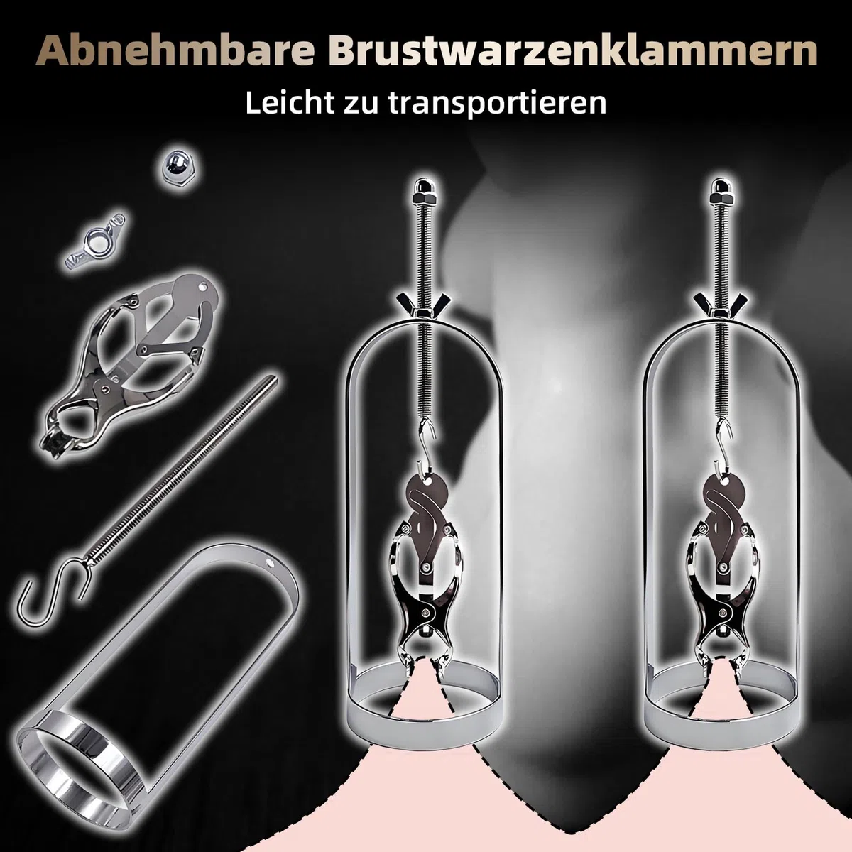 Pinces à Tétons étirer Le Mamelon Métal Ajustable Pinces à Tétons Mamelons Sexe Extrême Hommes Jouets Sexuels Pour Femmes Bdsms Jouets Durs (silver color)
