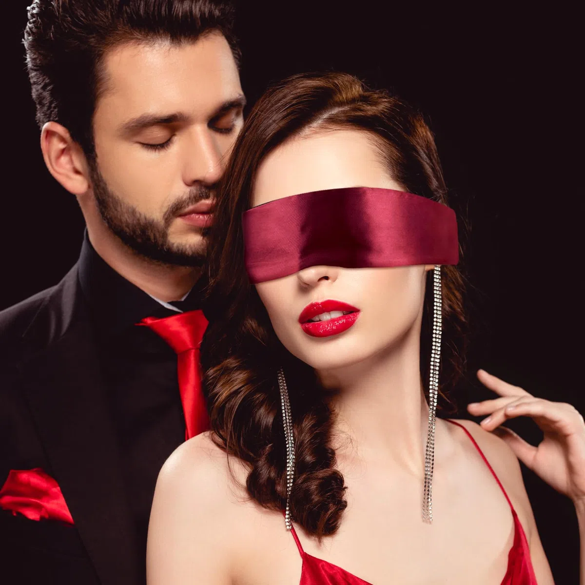 Oruola Lot de 4 Bandeaux pour les Yeux en Satin,Bandeau Yeux Nuit sexy pour les Adultes Couples Amoureu,Masque Oeil de Sommeil Satin doux pour le yoga,les voyages,la méditation,150 x 7 cm,Multicolore