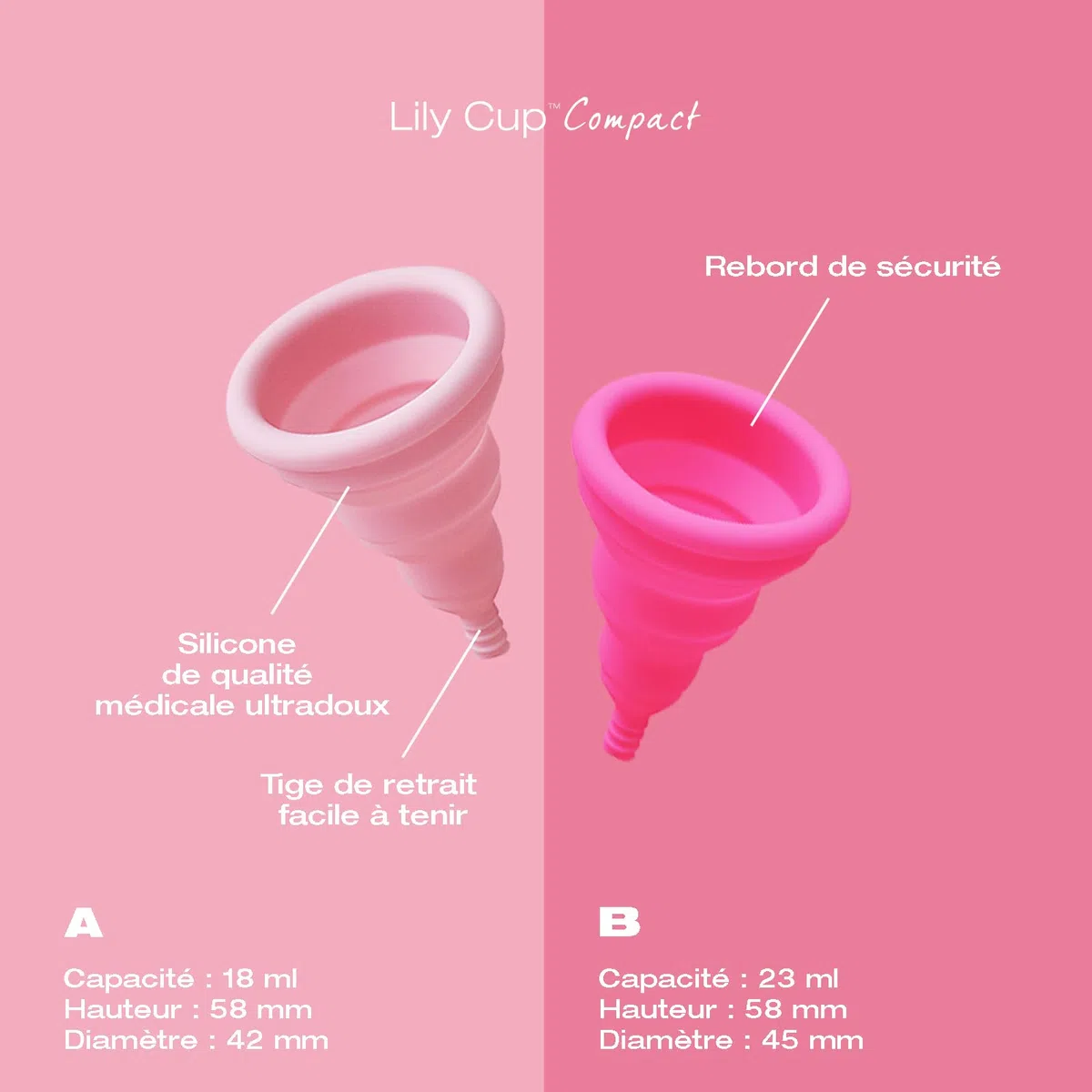 INTIMINA Lily Cup Compact Taille A - Petite Coupe Menstruelle Compacte qui se Plie à Plat, Cup Menstruelle, Menstrual Cup