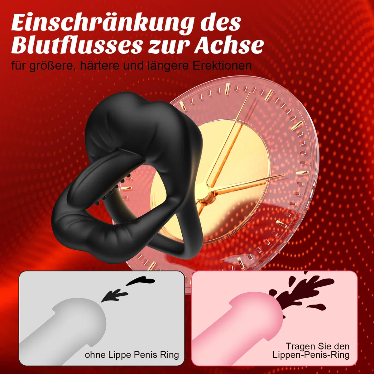 Double Anneau Penien - Anneau Homme Sex Toýs Homme, Anneau Vibrant Pénis Clitoridienne avec Vibromasseur à Langue Reglable, Cockring Sextoy Jouet Sexualité Couple avec Le Stimulateur du Périnée