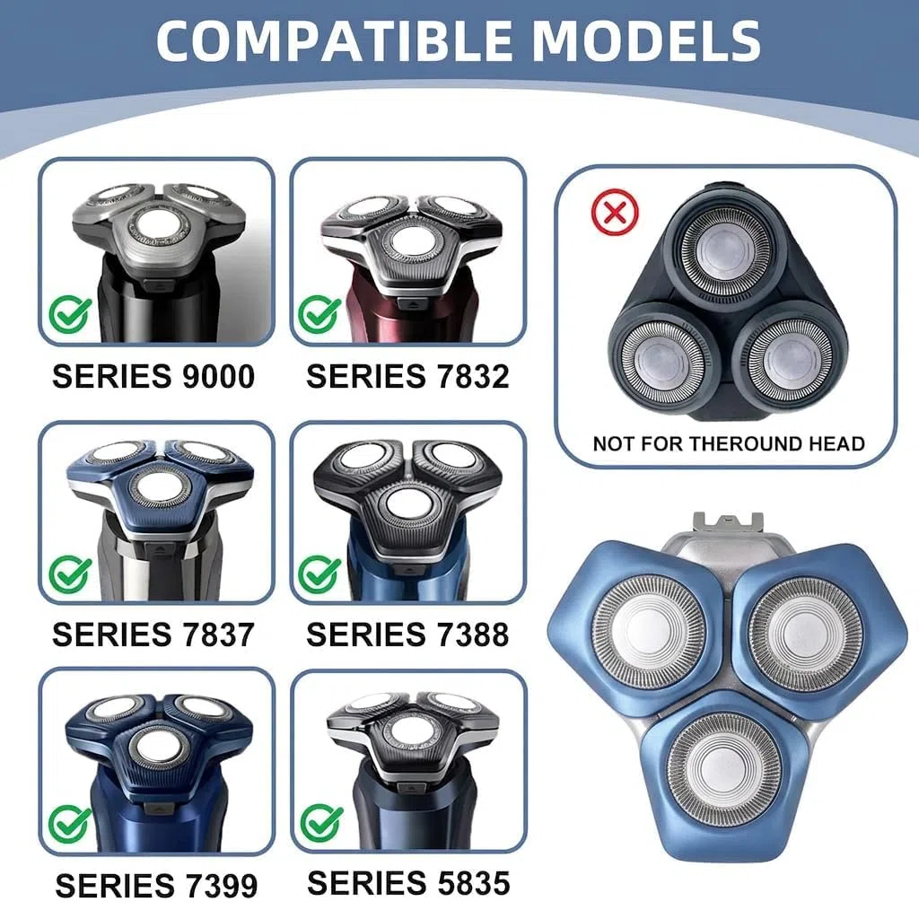 SH71/SH91 Têtes de Rasoir de rechange, compatibles avec p-hlips les rasoirs des sér-es 5000 (S55XX) et 7000, S5531, S5533, S7731, S8050, S9931 et S9935.