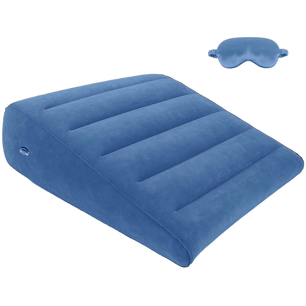 Coussin cale gonflable portable avec masque de sommeil – Cale de matelas pour anti-ronflement, coussin anti-reflux pour lit et canapé, coussin cale de lit pour sommeil, repos, cale de lit pour tête de