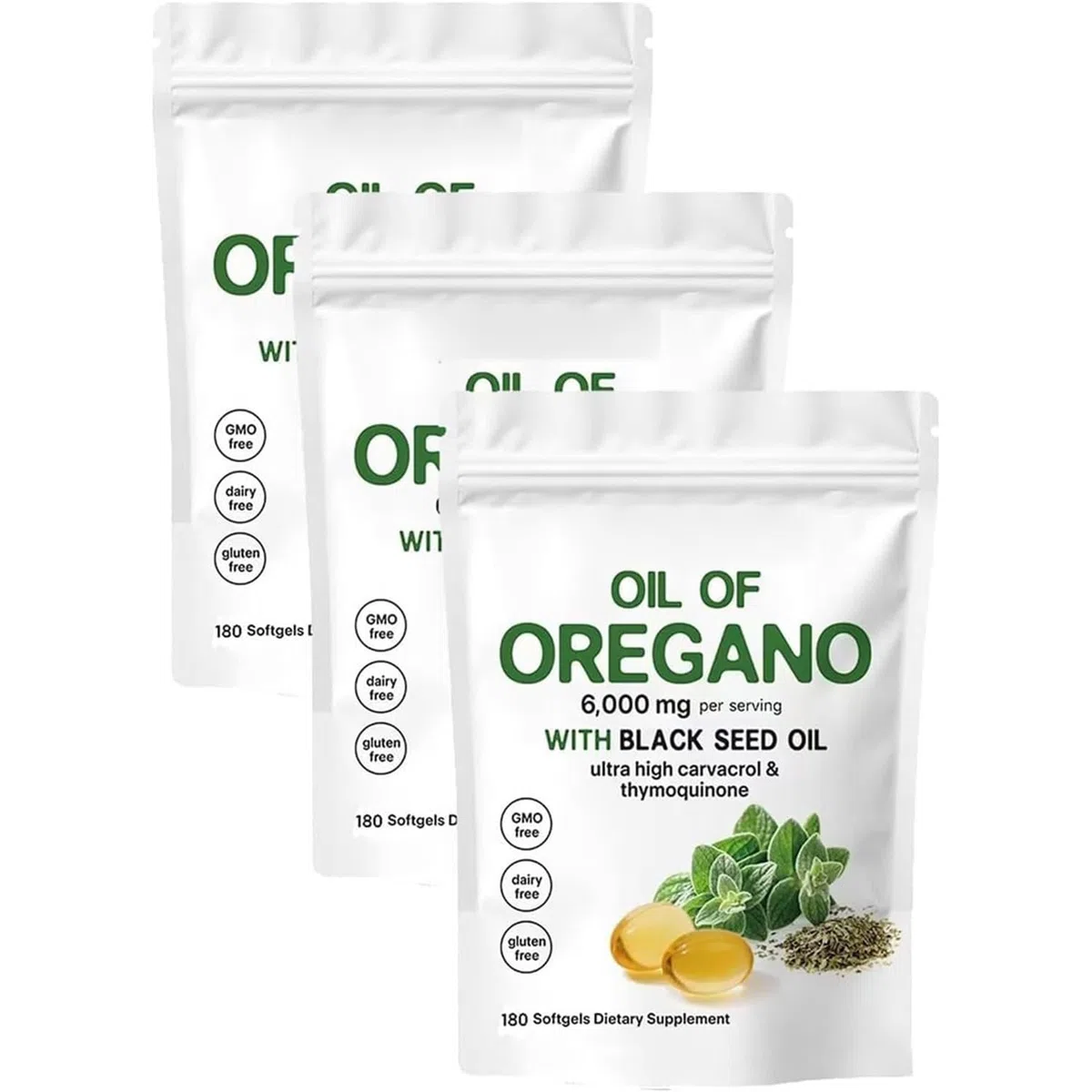 Re-silia Huile d'origan Softgels, huile Resilia d'origan avec 6000 mg d'huile de graines noires, facile à avaler, immunité naturelle, riche en nutriments, expérience de bien-être amélioré (3)