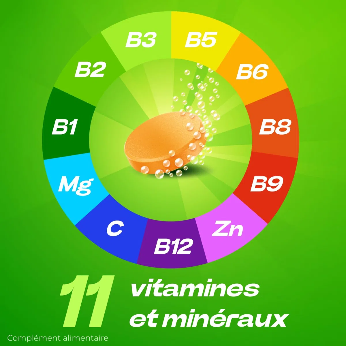 Berocca Energie Orange - Multivitamines et Minéraux - Vitamine C, B3, B5, B1, B12, Calcium, Magnésium et Zinc - Complément alimentaire - Aide à réduire la fatigue - 2x45 comprimés effervescents