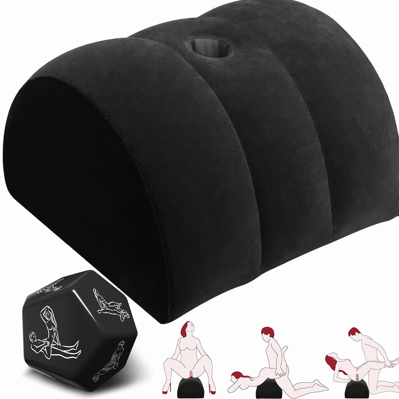 Oreiller Lombaire Gonflable et Ajustable - Soutien Relevé pour Le Dos et Les Jambes, Léger et Portable, Idéal pour la Maison