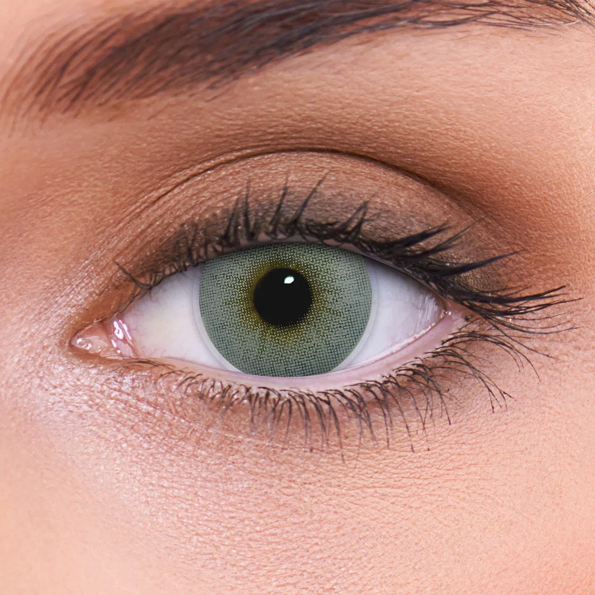 Lentilles de Contact Colorées Gris Naturel Couvrantes ATLANTIS GREY + Étui, 1 Paire (2 Pièces), DIA 14.00, Sans Correction, 0.00 Dioptries, Lentilles Trimestrielles, Soft Lens