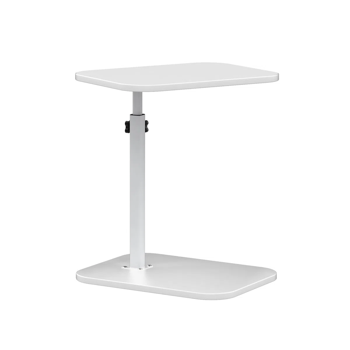 LANTUS Table de lit Mobile, Table d'appoint,Support PC pour Salon Bureau Chambre, Freins pour Stabilisation, Réglage Facile, 40 x 30 x 80 cm - Forme en C - Blanc