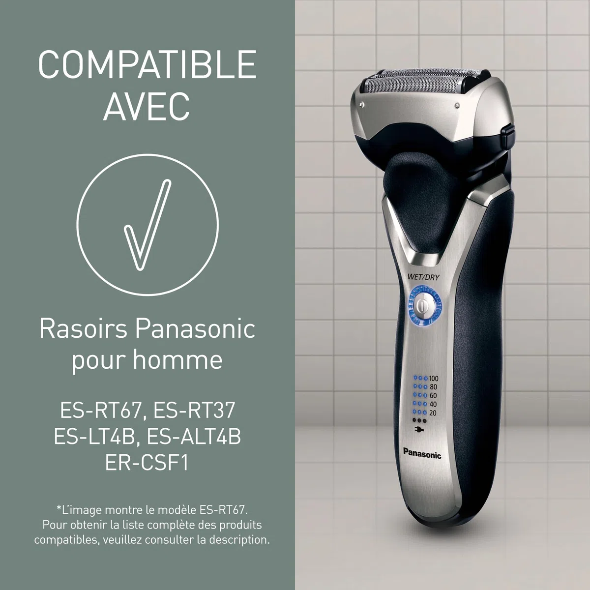 Panasonic WES9013Y1361 Lames de Rechange pour Rasoirs Electriques ES-LL41, ES-LL21, ES-GA21, ES-LT71, ES-LT31, ES-RT87, ES-RT67 & ES-RT47, Lot Mixte, Système à 3Lames, Acier Inoxydable Japonais Avancé