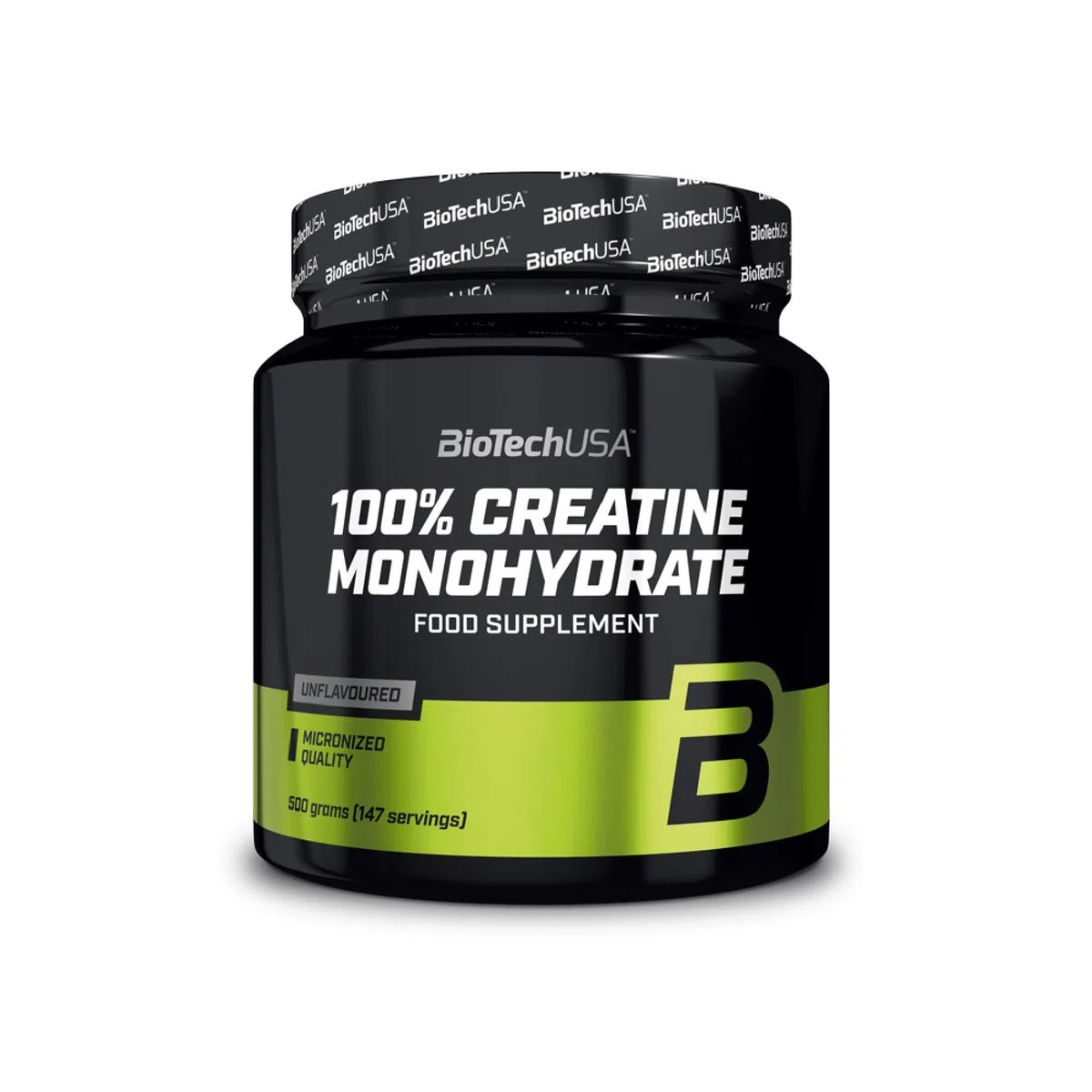 BioTechUSA 100% Creatine Monohydrate | Créatine de qualité pharmaceutique | Micronisée | Végétalienne | Sans gluten, 500 g, Non aromatisé