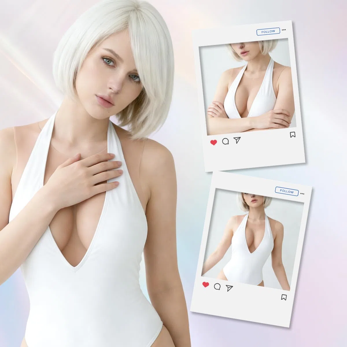 Minaky Faux Seins Silicone Col Rond Fournitures Mastectomie Silicone Réalistes pour Crossdresser Transgender Drag Queen