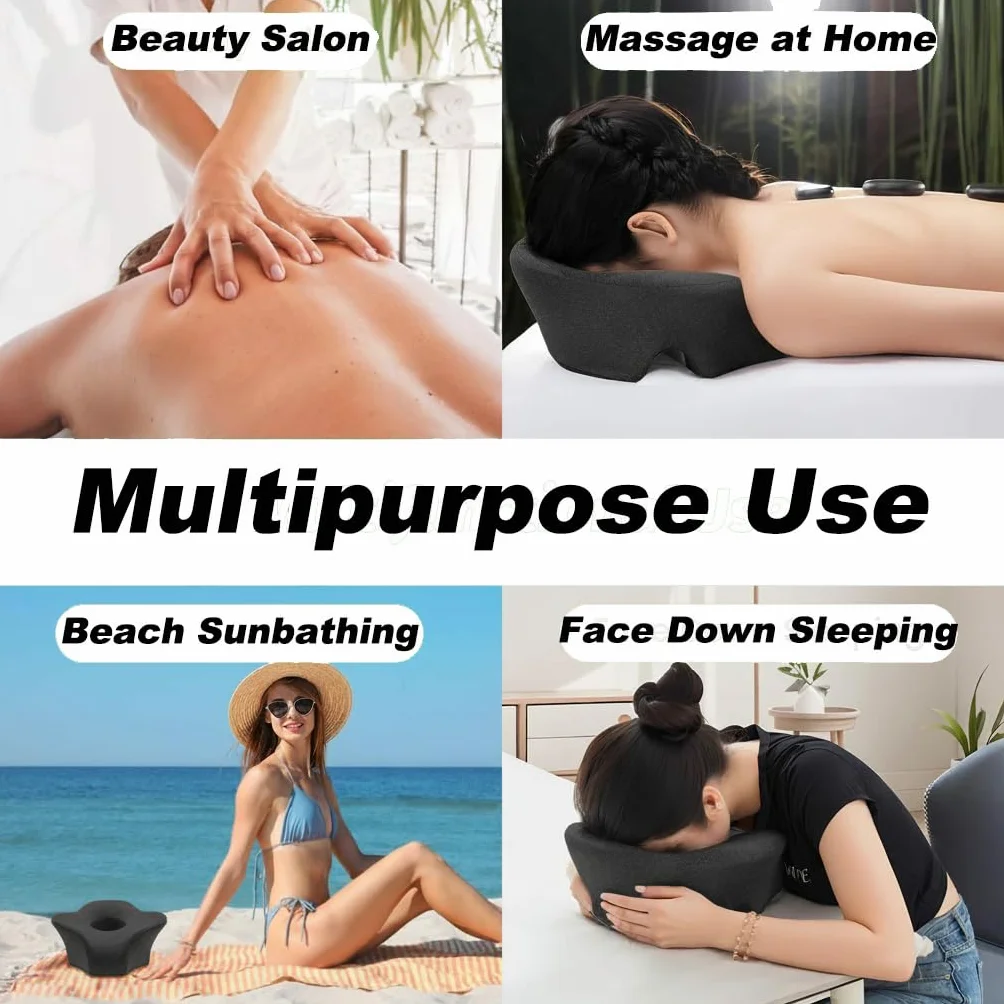 Coussin Massage Visage en Mousse à Mémoire,Oreiller de Massage Facial avec Trou Respirant,Ergonomique Coussin Visage pour Spa Salon Beauté,Écoles et Bureaux