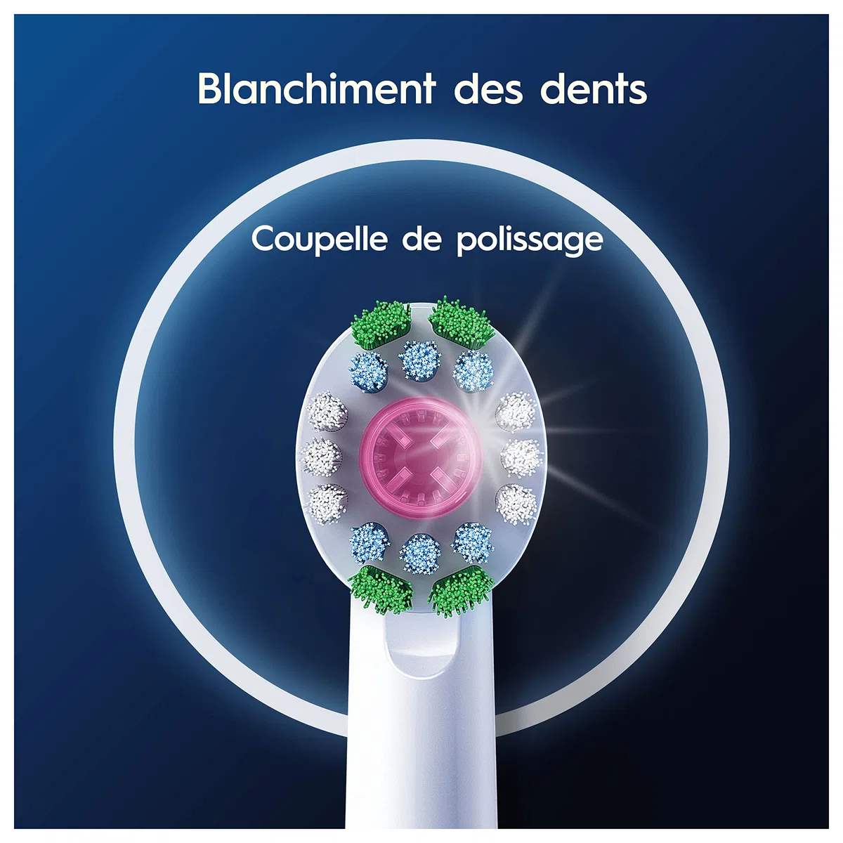 Oral-B Brossettes de Rechange 3D White, lot de 8, Blanches – Recharges Brosse à Dents Électrique Pro, Blanchiment avec une Coupelle de Polissage