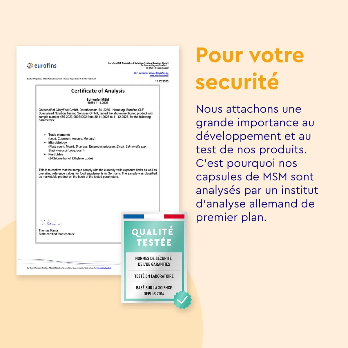 MSM Pur avec 99,9% de Méthylsulfonylméthane (365 Capsules), Soufre MSM Hautement Dosé (1600 mg par dose quotidienne), 100% Végétalien, Sans Additifs, Testé en Laboratoire