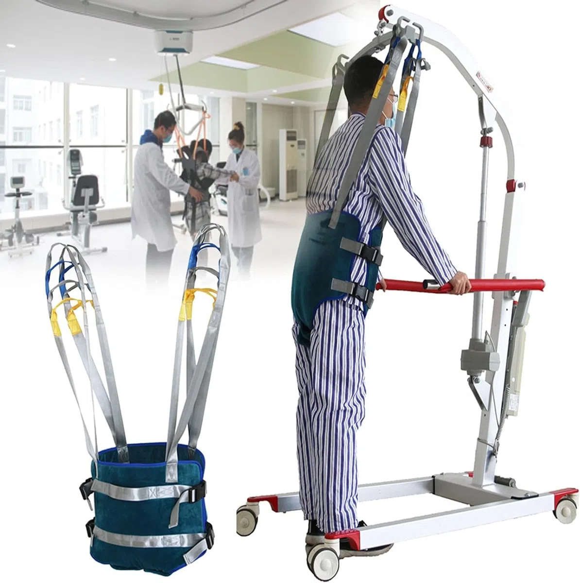 DaoGeSir Sling Patient Lifter, Tout Le Corps Harnais De Soulèvement Dispositif D'entraînement À La Marche D'aide À La Réadaptation Harnais De Toilette Lève Aide À La Marche Debout (Size : L)