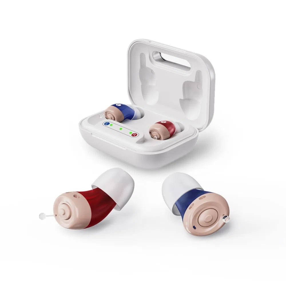 JINGHAO Amplificateur De Son Réchargeables Paires Complètes avec Boîtier de Chargement Portable(Droit & Gauche)