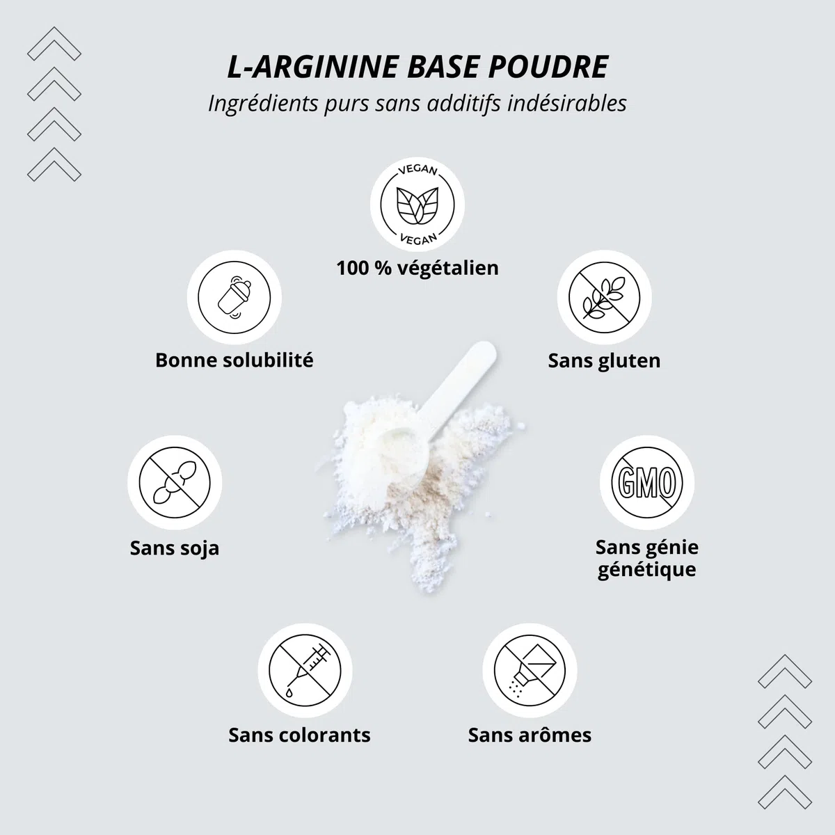 nutri+ L-Arginine Base Poudre 1 kg - hautement dosée - végétale par fermentation - L-Arginine pure Powder 1000 g - Vegan - Neutre - sans additif - qualité premium