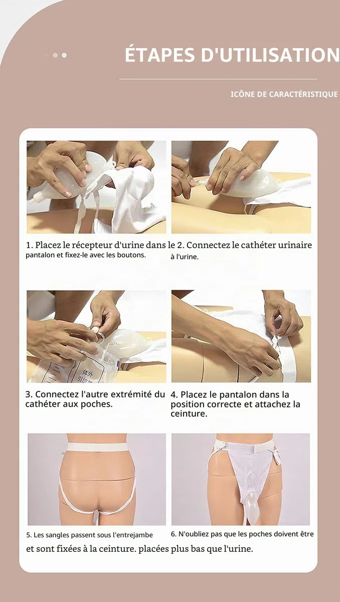 Sac d'urine réutilisable pour homme et femme, collecteur d'urine, urinoir en silicone, adultes, homme, femme, sac à pipi âgé, urinoir avec sacs d'urine, utilisation en extérieur (Elderly Men Type)