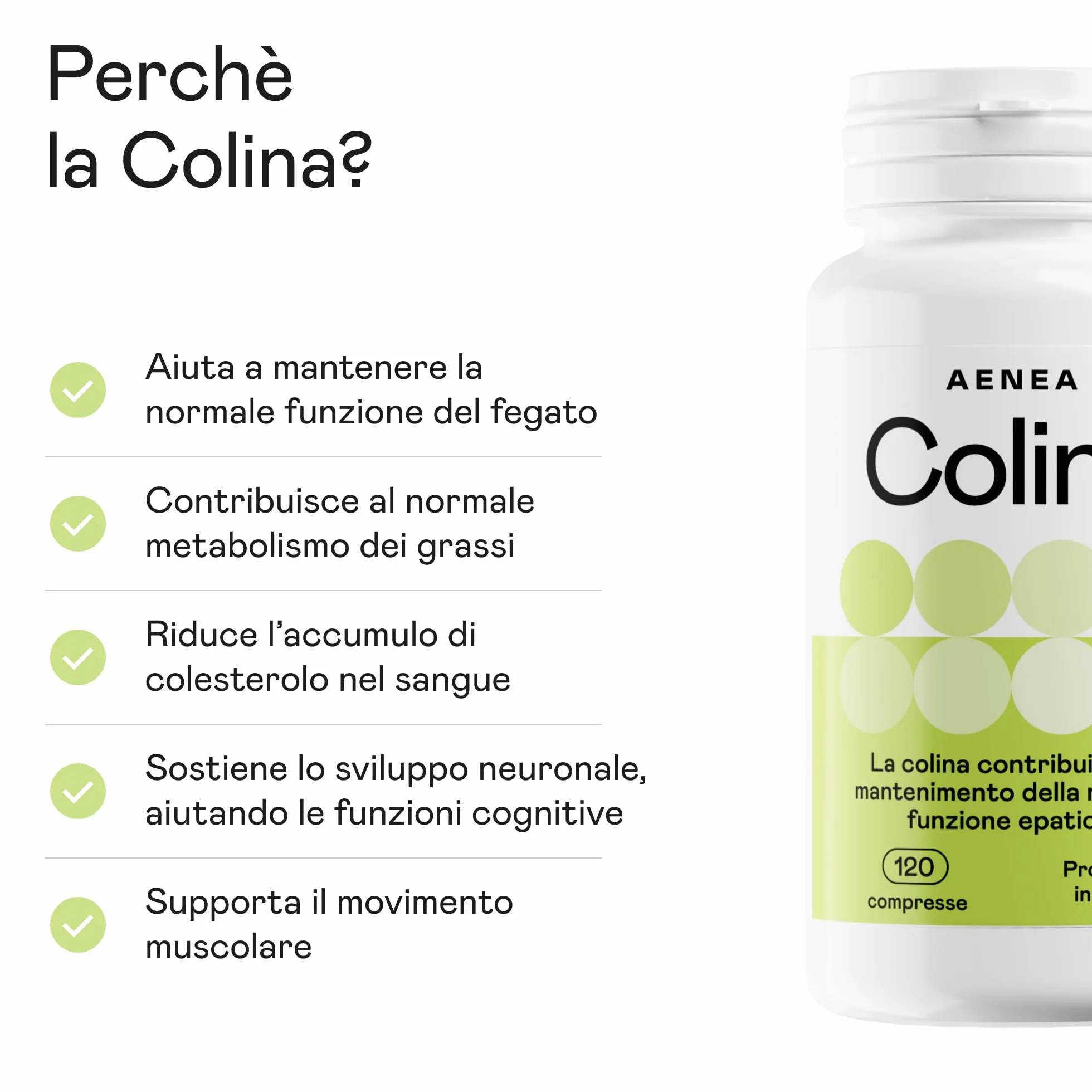 Choline Complément 120 cps Haute Dosage - 1200 mg Choline Bitartrate purifie le foie pour fonction hépatique et métabolisme des graisses, action purifiante, désintoxication, fourniture 4 mois Made in