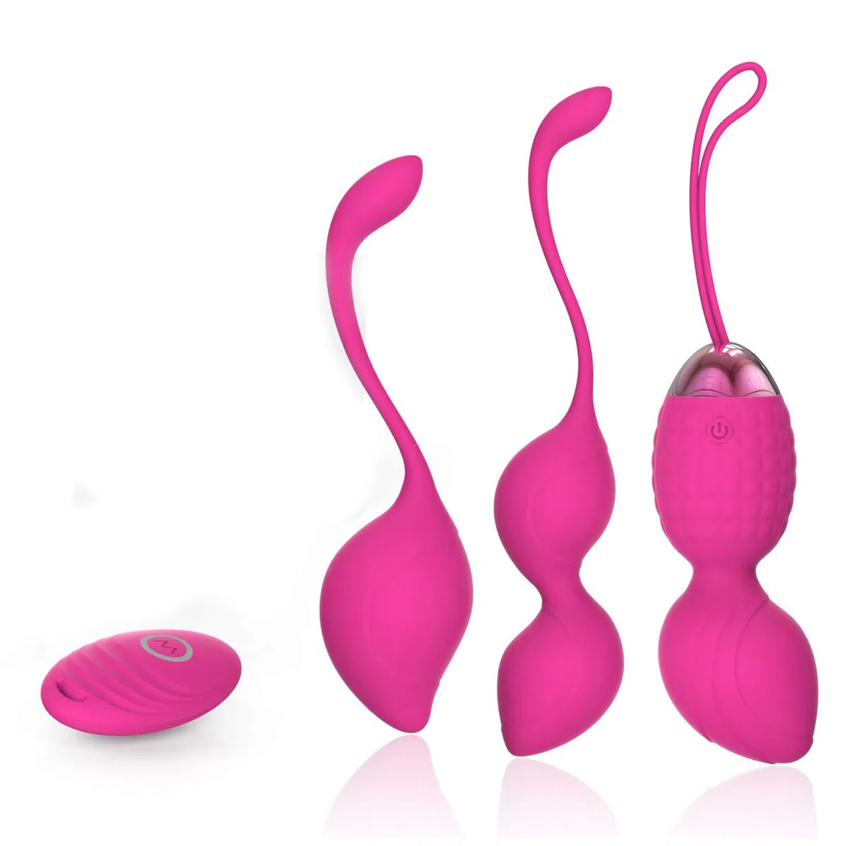 Boules de Geisha - 3 Kegel Balls en Silicone Médicale pour Exercices de Plancher Pelvien Ensemble - D'Entraînement Pour Renforcer & Tonifier Les Muscles Pelviens (Rose)