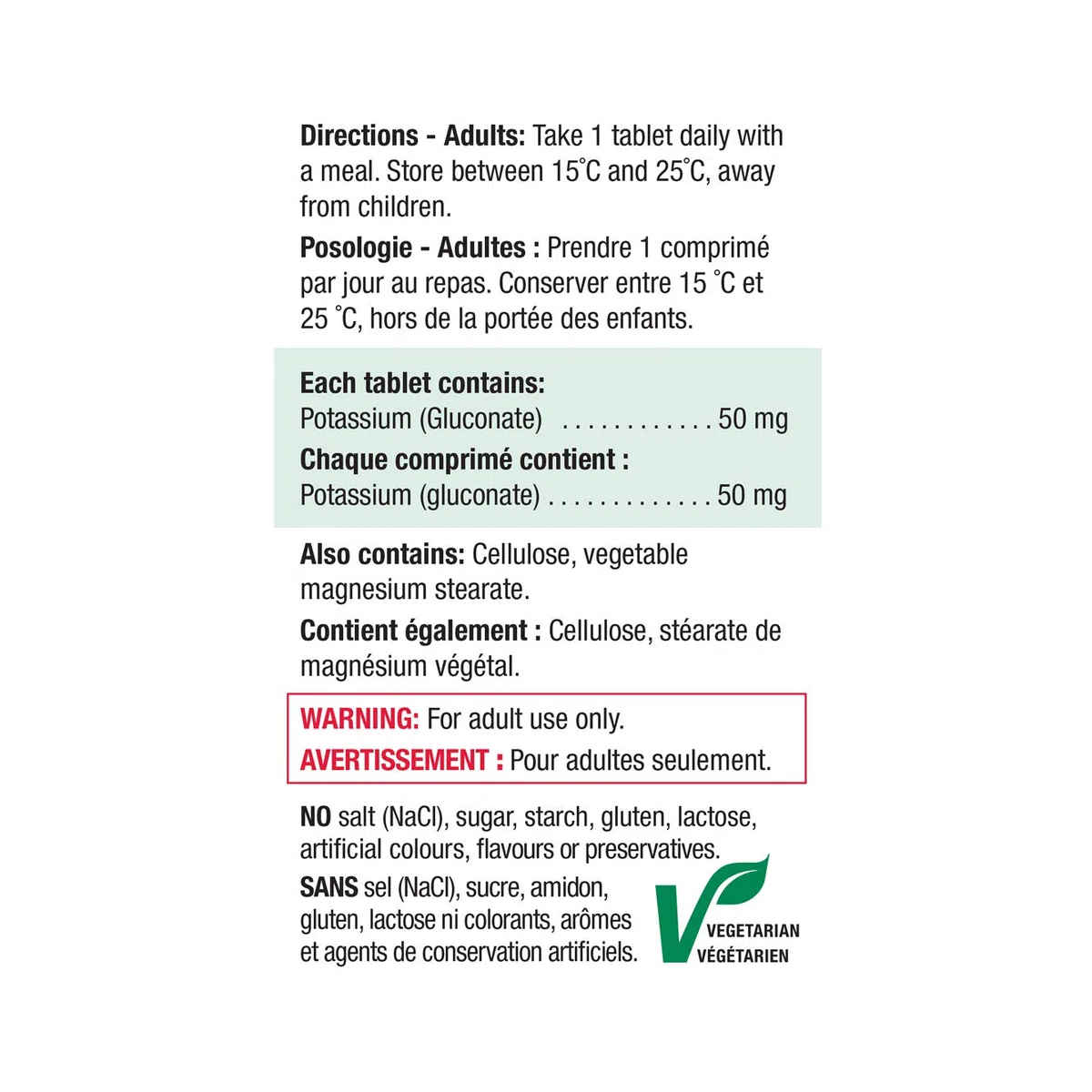 Jamieson Potassium 50 mg 100 tablet