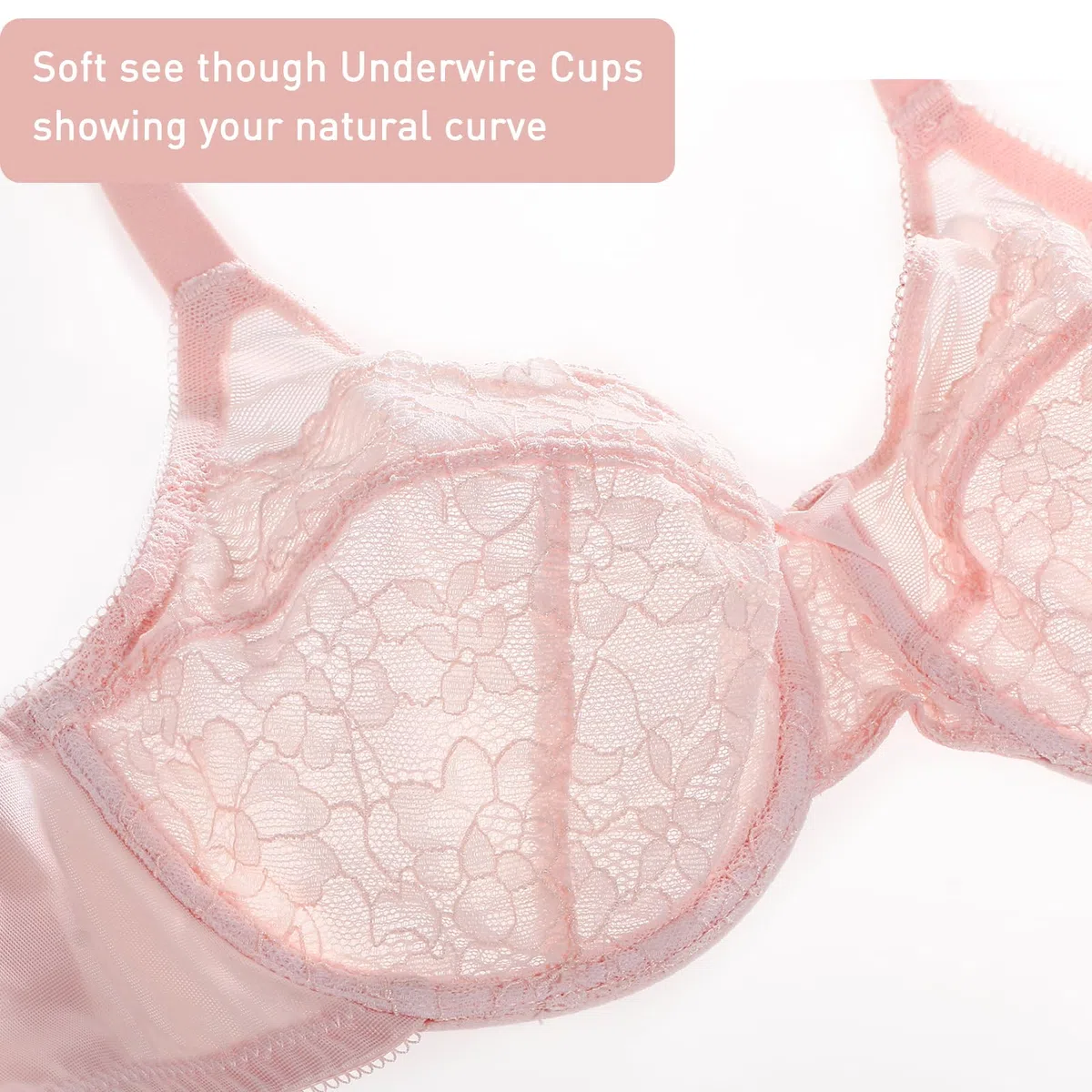 DotVol Soutien-Gorge pour Femmes Mince et léger Perspective Lace Confort Quotidien