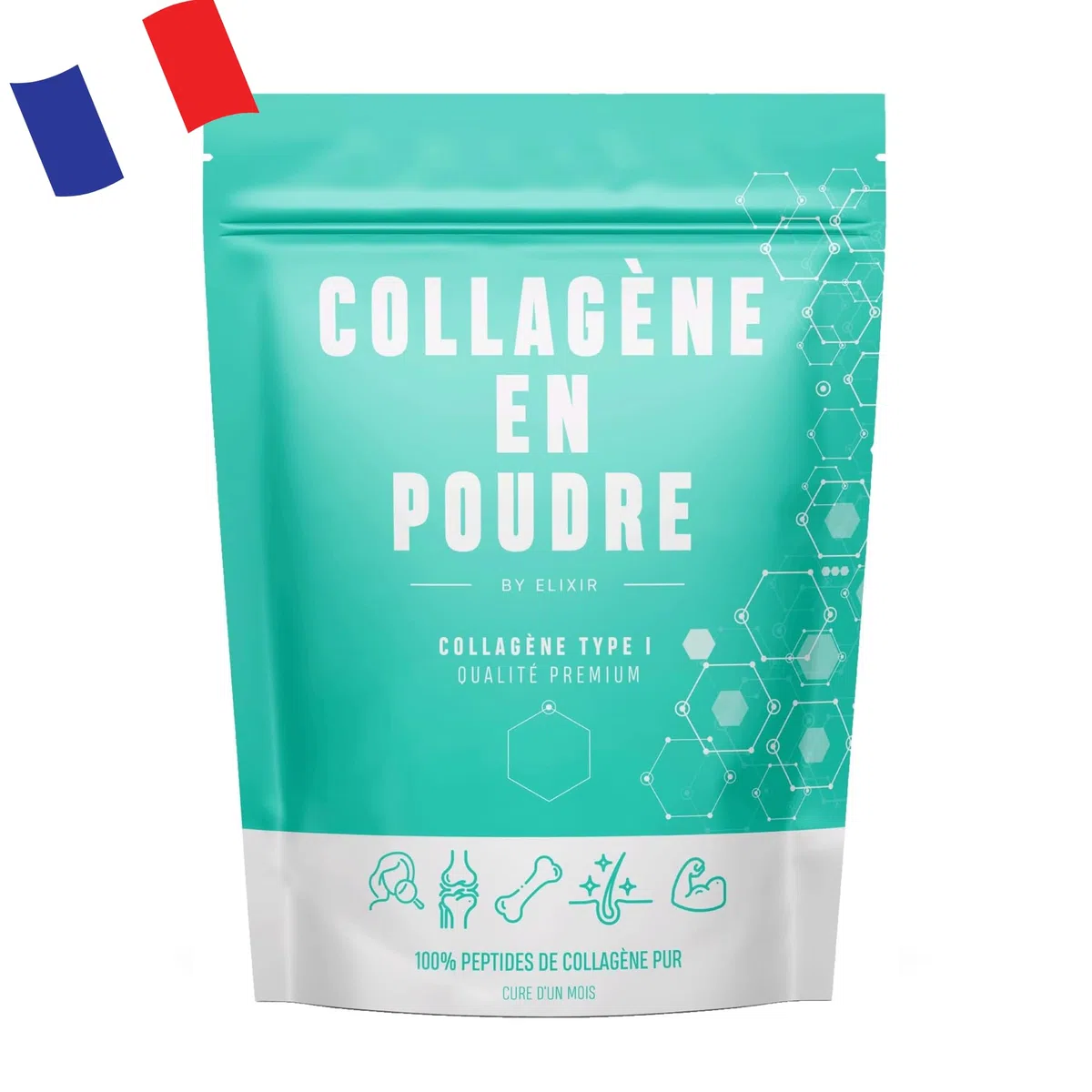 Collagène Hydrolysé Breveté Pepan Type I en poudre - 310g Proteine pour la Peau, Cheveux, Musculation, Articulations - Élaboré en France.