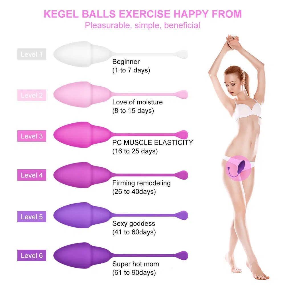 Boules de Geisha - 6 Boules évolutives - Kegel Balls de pour Le contrôle de la vessie et Les Muscles du Plancher pelvien - Recommandé par Le médecin