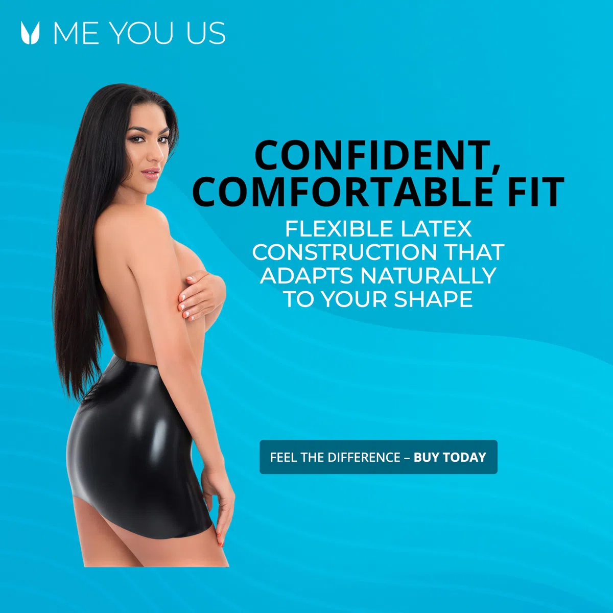 ME YOU US - Mini jupe en latex – Tenue fétiche en latex – Noir (S (36-38))